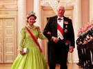 Norská královna Sonja a král Harald V. (Oslo, 9. kvtna 2017)