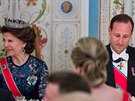 védská královna Silvia a norský korunní princ Haakon, který se bhem oslav...