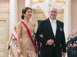Dánská korunní princezna Mary a monacký kníe Albert II. (Oslo, 9. kvtna 2017)