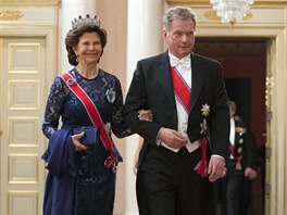 védská královna Silvia a finský prezident Sauli Niinisto (Oslo, 9. kvtna 2017)
