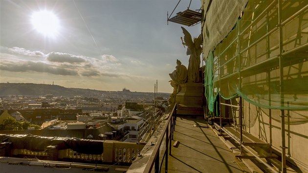 Oprava proskleného atria a střechy Národního muzea v Praze (17. května 2017)
