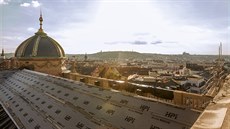 Oprava proskleného atria a střechy Národního muzea v Praze (17. května 2017)