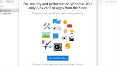 Na Windows 10 S klasické aplikace (získané mimo Windows Store) spustit nelze.
