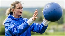 Petra Kulichová na tréninku basketbalové reprezentace v Lázních Blohrad