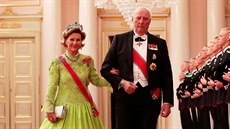 Norská královna Sonja a král Harald V. (Oslo, 9. kvtna 2017)