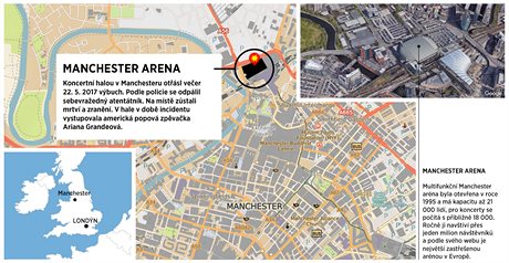 MAPA: Teroristick tok v Manchesteru