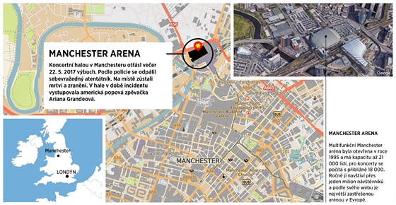 MAPA: Teroristick tok v Manchesteru