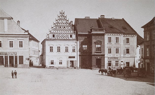 Táborské Žižkovo náměstí kolem roku 1870.