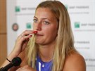 Petra Kvitová na tiskové konferenci v Paíi mluví o svém návratu k tenisu po...