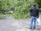Moskvu zasáhl niivý uragán, který polámal 3500 strom (29.5.2017).