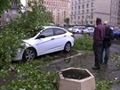 Moskvu zasáhl niivý uragán, který polámal 3500 strom (29.5.2017).