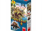 Puzzle se 60 dílky a figurkou dinosaura (75 K)
