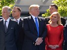 Americký prezident Donald Trump na první schzce se spojenci z NATO v Bruselu
