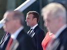 Francouzský prezident Emmanuel Macron na schzce lídr NATO v Bruselu