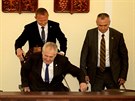 Prezident Milo Zeman na setkn s jihomoravskmi zastupiteli v budov...