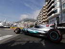 Lewis Hamilton pi tréninku na Velkou cenu Monaka formule 1.