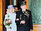 Snímek ze svatby Josefa a Marie Balejkových, brali se v 90. letech.
