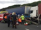 Hromadn nehoda kamion na dlnici D1 u prahy (25.5.2017)