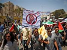 Protesty Palestinc proti návtv Donalda Trumpa v Izraeli (22. kvtna 2017).