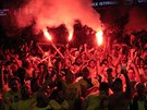 Fanouci Fenerbahce oslavují euroligový titul.