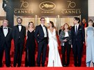 Reisér Michel Hazanavicius a herci Louis Garrel, Stacy Martin a Berenice Bejo...