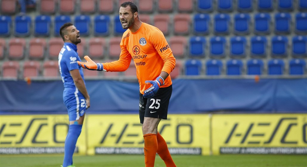 Michal Dan�k v dresu Slovácka v zápase s Libercem