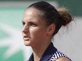 Karolna Plkov a jej radost v 1. kole Roland Garros