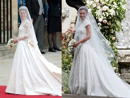 Sestry Kate a Pippa Middletonovy ve svj svatební den
