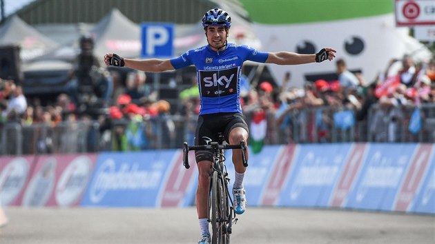 panlsk cyklista Mikel Landa slav triumf v 19. etap Gira.