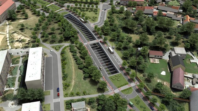 Poslední návrh vedení radiály v Jinonicích, kde jsou tunely spojeny..