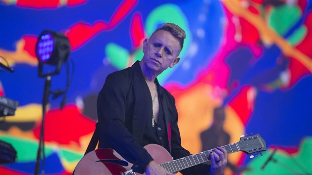 Martin Gore bhem prask zastvky Depeche Mode v rmci jejich Global Spirit Tour (24. kvtna 2017).