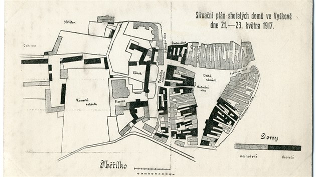 Vykovsk nmst v roce 1917 zniil por. Zemelo pi nm pt lid.