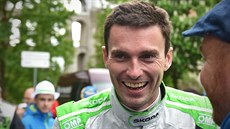 Jan Kopecký slaví vítzství v Rallye eský Krumlov.