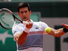 Obhájce titulu Novak Djokovi bhem druhého kola Roland Garros.
