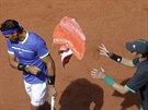 Rafael Nadal bhem druhého kola Roland Garros.