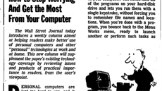 Mossbergv sloupek v The Wall Street Journal, íjen 1991