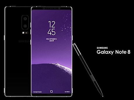 Pedpokládaná podoba chystaného Samsungu Galaxy Note 8