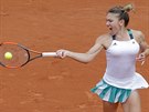 Simona Halepová bhem tetího kola Roland Garros.