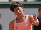 Carla Suárezová bhem osmifinále Roland Garros.