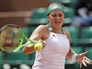 Jelena Ostapenková bhem tvrtfinále Roland Garros.