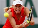 Caroline Wozniacká bhem tvrtfinále Roland Garros.