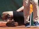 Zranný David Goffin ve 3. kole Roland Garros.