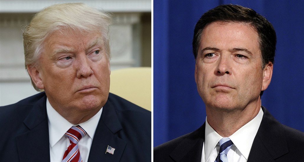 Americký prezident Donald Trump (vlevo) a bývalý �éf FBI James Comey