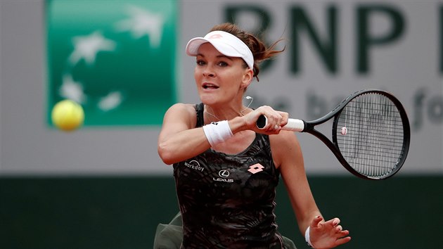 Agniezska Radwask bhem tetho kola Roland Garros.