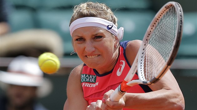 Timea Bacsinszk bhem tvrtfinle Roland Garros.