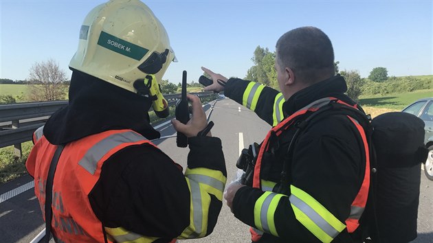 Nehoda cisterny zablokovala u Prostjova silnici D46 (3. ervna 2017).