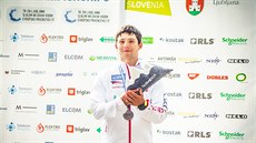 Jií Prskavec s bronzovou medailí z mistrovství Evropy v Tacenu.