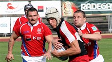 Momentka ze zápasu �eské reprezentace v sedmi�kovém ragby