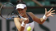 panlská tenistka Garbine Muguruzaová returnuje v 3. kole Roland Garros.