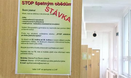 Nespokojení studenti olomouckého gymnázia vyhlásili ve druhé polovin kvtna...